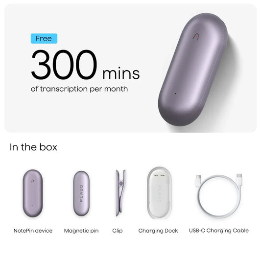 PLAUD NotePin Sunset Purple AI Voice Recorder
