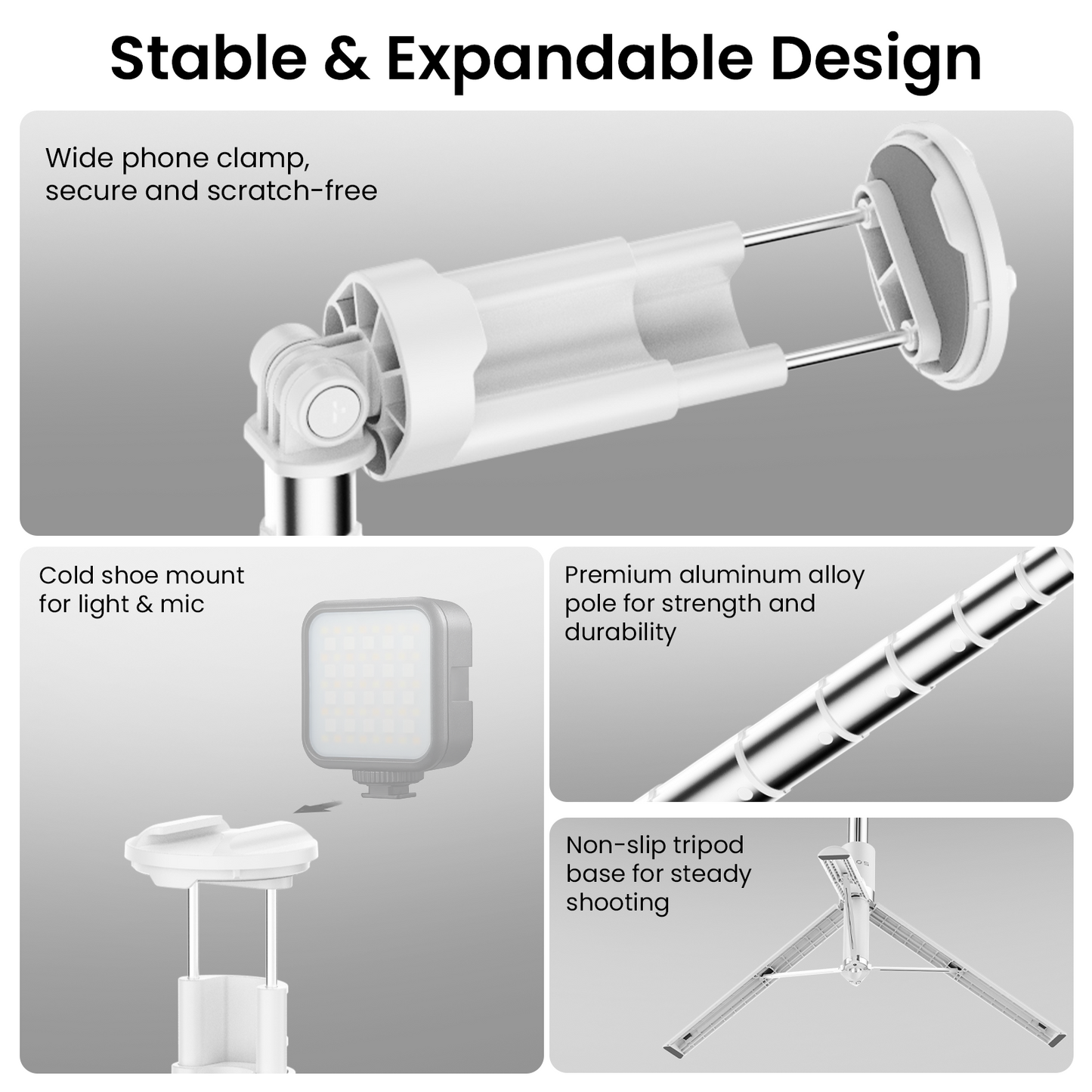 ZLOS PS13 Auto-Open 175cm Extendable Tripod Selfie Stick with Bluetooth Remote