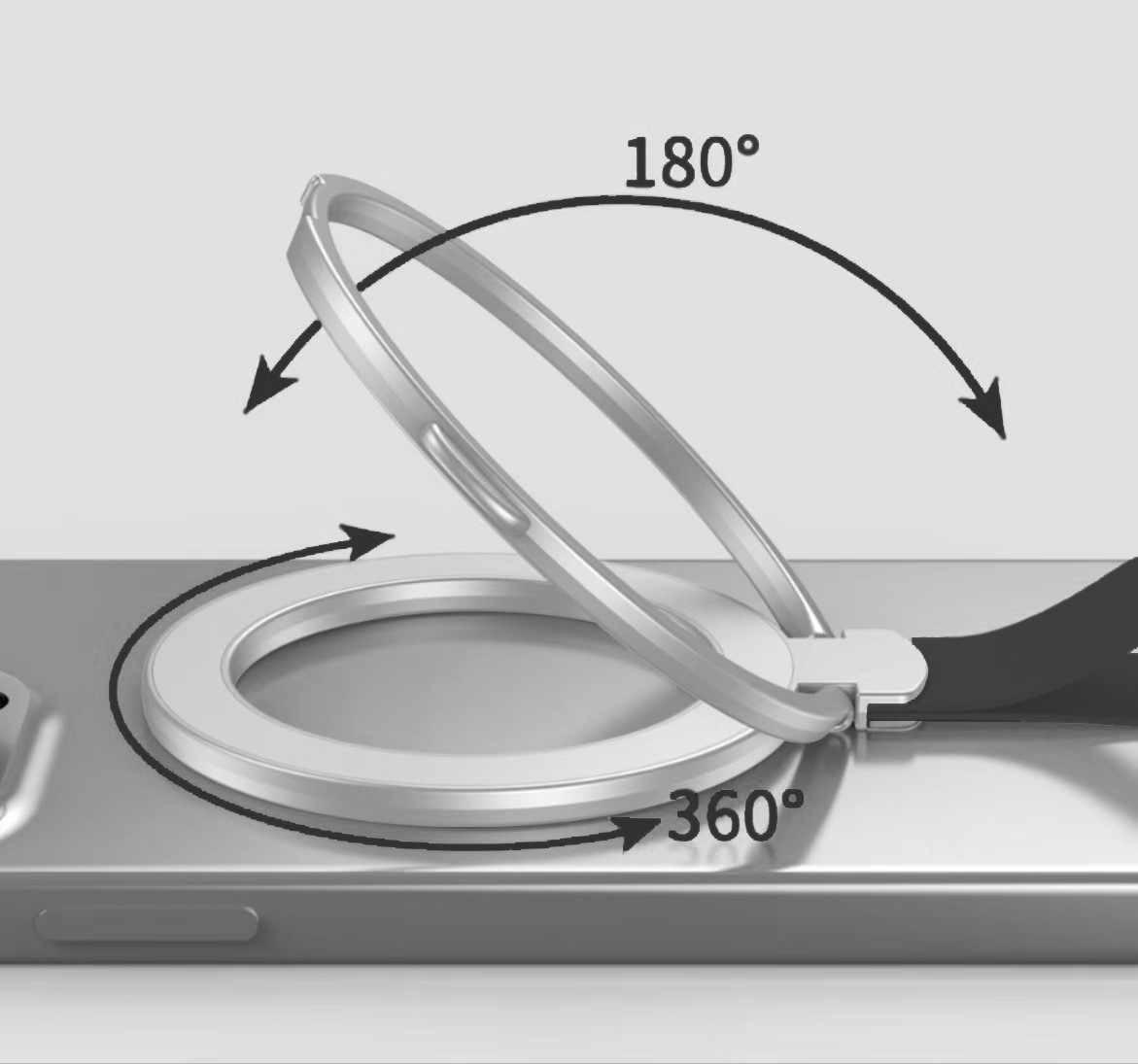 ZLOS Australia PS06 Magnetic Dual-ring Finger Holder Desk Phone Stand