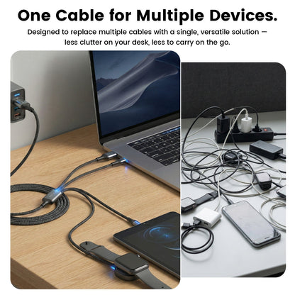 ZLOS ZC09 Two(C+A) to Four(C+L+Micro+Watch) Braided Data Charging Cable