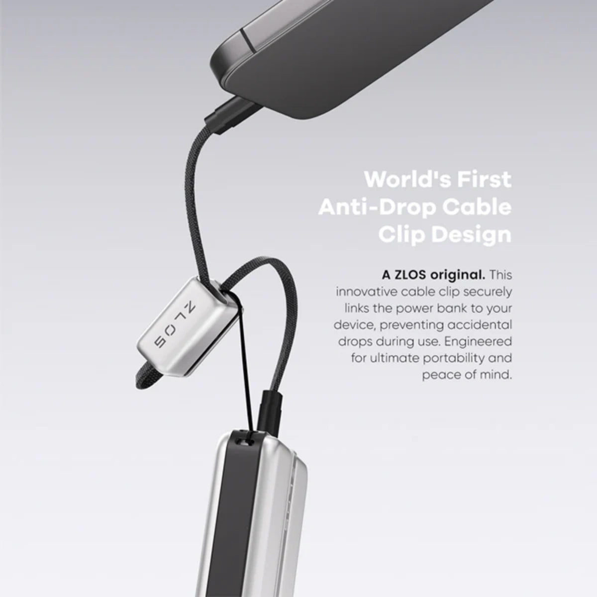 ZLOS MA20 20000mAh Power Bank 65W with Lanyard Integrated Cable