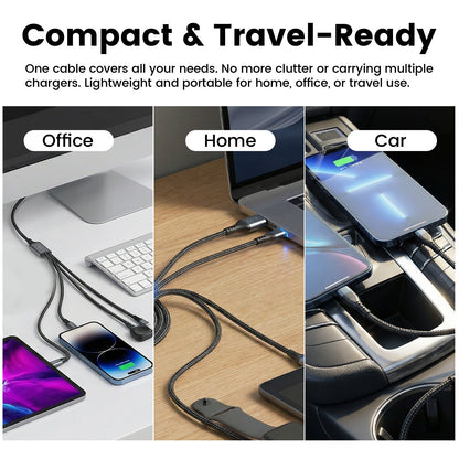 ZLOS ZC09 Two(C+A) to Four(C+L+Micro+Watch) Braided Data Charging Cable