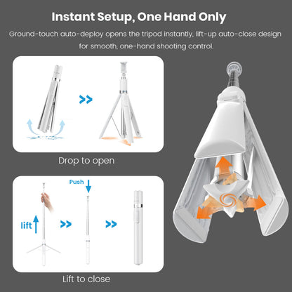 ZLOS PS13 Auto-Open 175cm Extendable Tripod Selfie Stick with Bluetooth Remote